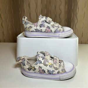 Converse CTAS 2V OX Toddler Girl's 8 Unicorn White Sneakers A01675F Adjustable
